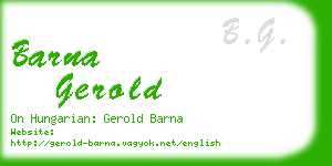 barna gerold business card